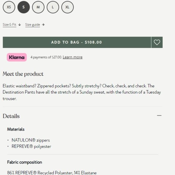 TENTREE Destination InMotion Lightweight Pants in Meteorite Black Size S BNWT - Picture 2 of 13